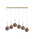 Baldwin Linear Pendant 2m 6 x G9 French Gold/Copper/Frosted Type G Shade-4