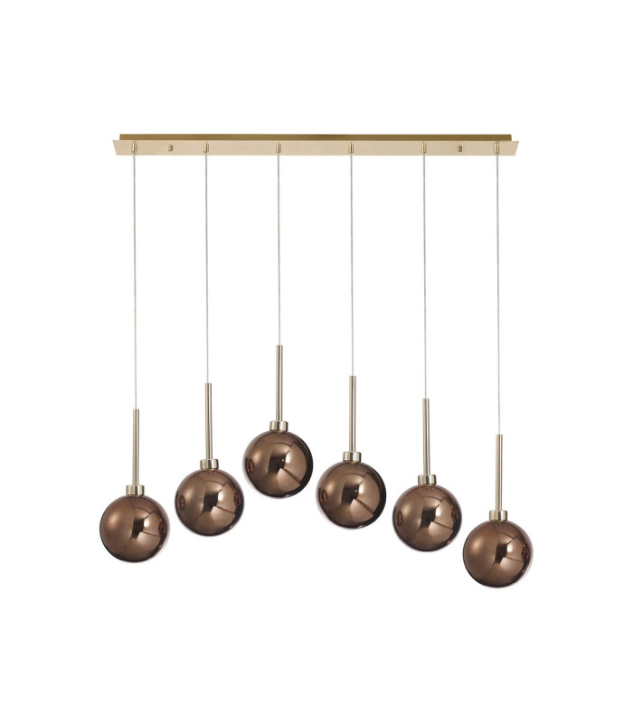 Baldwin Linear Pendant 2m 6 x G9 French Gold/Copper/Frosted Type G Shade-4