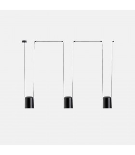 Decorative Hanging Ceiling Pendant Matt Black 3x E27 - 1