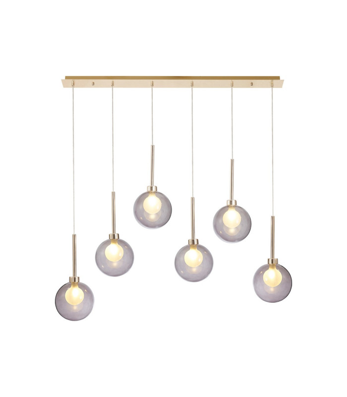 Baldwin Linear Pendant 2m 6 x G9 French Gold/Smoked/Frosted Type G Shade-1