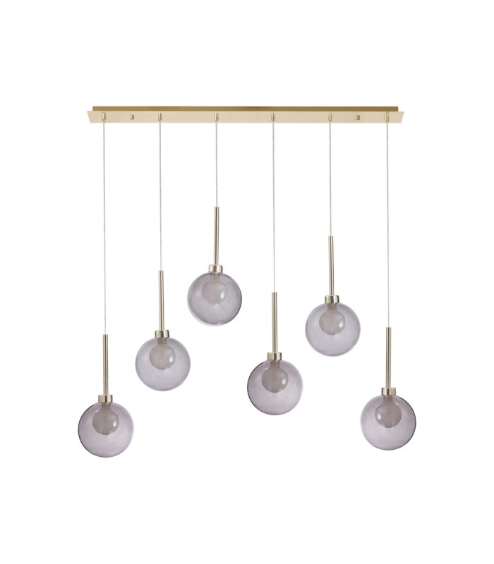 Baldwin Linear Pendant 2m 6 x G9 French Gold/Smoked/Frosted Type G Shade-4