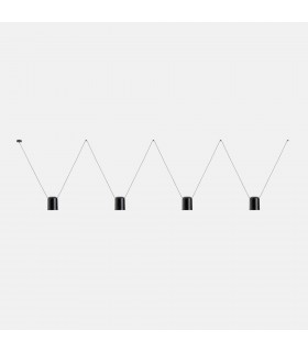 Decorative Hanging Ceiling Pendant Matt Black 4x E27 / 175cm x 800cm - 1