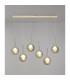 Baldwin Linear Pendant 2m 6 x G9 French Gold/Cognac/Frosted Type G Shade-3