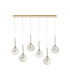 Baldwin Linear Pendant 2m 6 x G9 French Gold/Cognac/Frosted Type G Shade-4