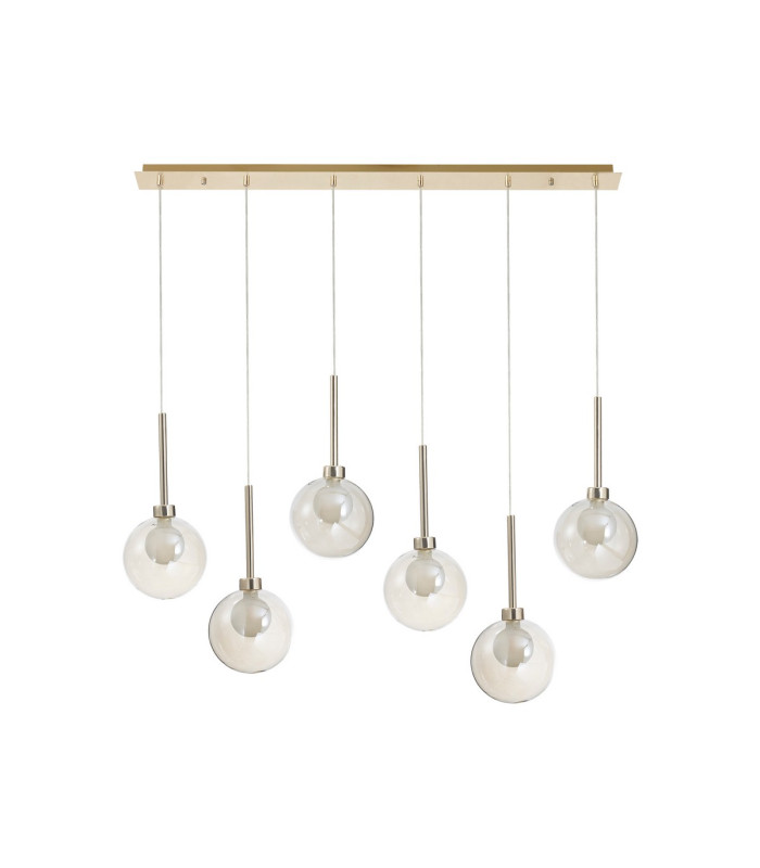 Baldwin Linear Pendant 2m 6 x G9 French Gold/Cognac/Frosted Type G Shade-4