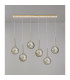 Baldwin Linear Pendant 2m 6 x G9 French Gold/Cognac/Frosted Type G Shade-11