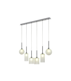 Baldwin Linear Pendant 2m 6 x G9 Polished Chrome/Frosted Type A