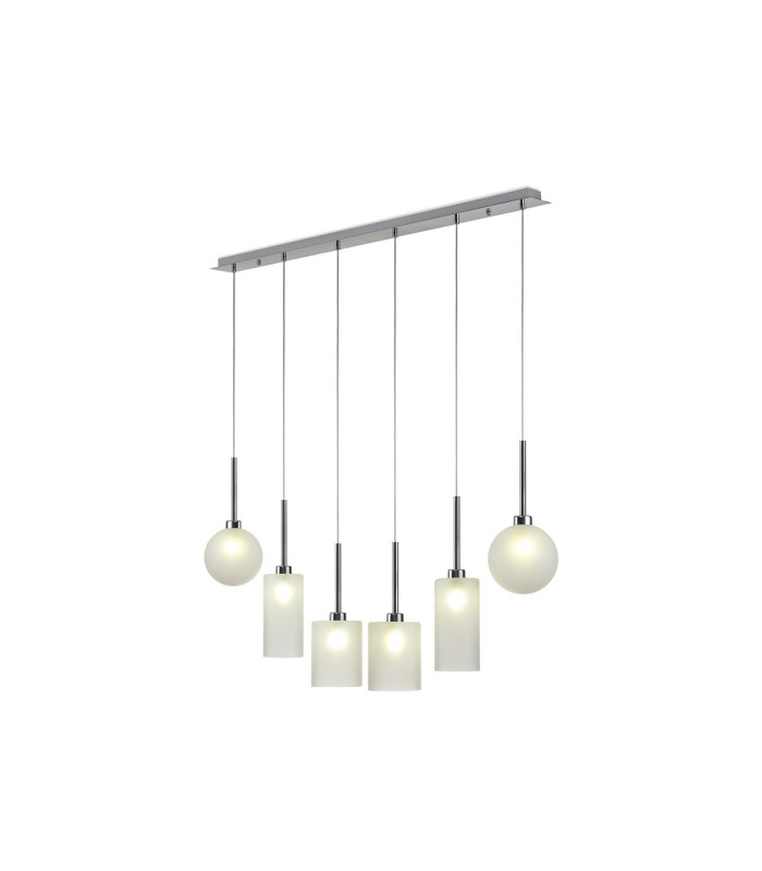 Baldwin Linear Pendant 2m 6 x G9 Polished Chrome/Frosted Type A