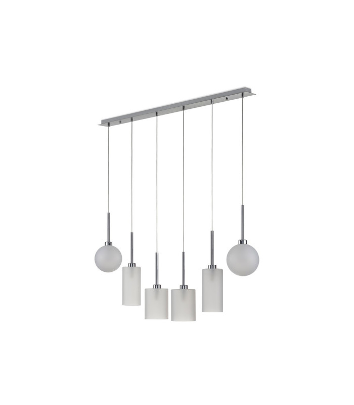 Baldwin Linear Pendant 2m 6 x G9 Polished Chrome/Frosted Type A