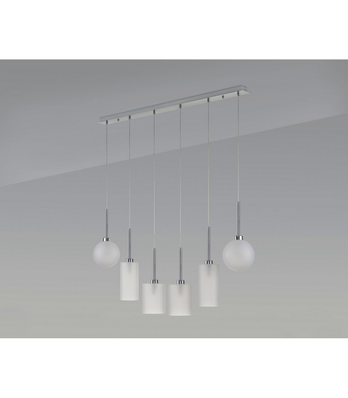 Baldwin Linear Pendant 2m 6 x G9 Polished Chrome/Frosted Type A