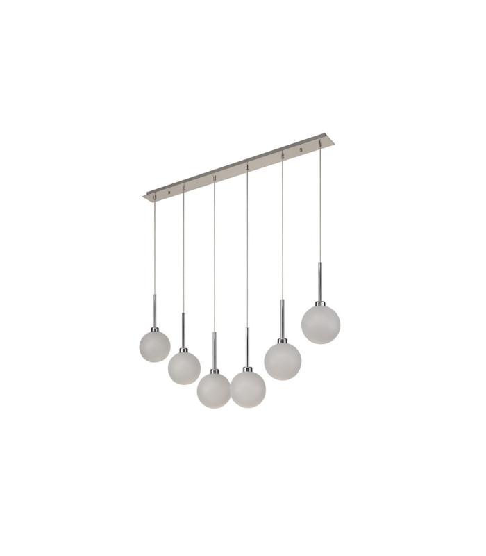 Baldwin Linear Pendant 2m 6 x G9 Polished Chrome/Frosted Type G Shade-4