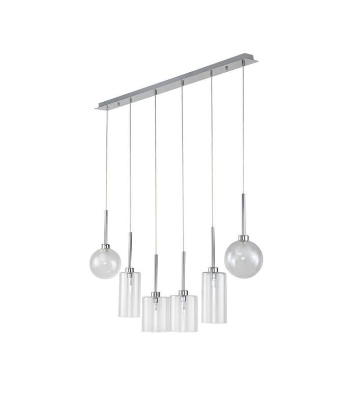 Baldwin Linear Pendant 2m 6 x G9 Polished Chrome/Clear/Frosted Type A