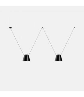 Decorative Hanging Ceiling Pendant Matt Black 2x E27 / 175cm x 400cm - 1