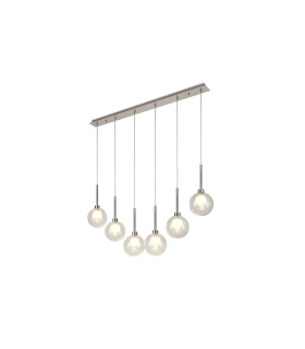 Baldwin Linear Pendant 2m 6 x G9 Polished Chrome/Clear/Frosted Type G Shade-1