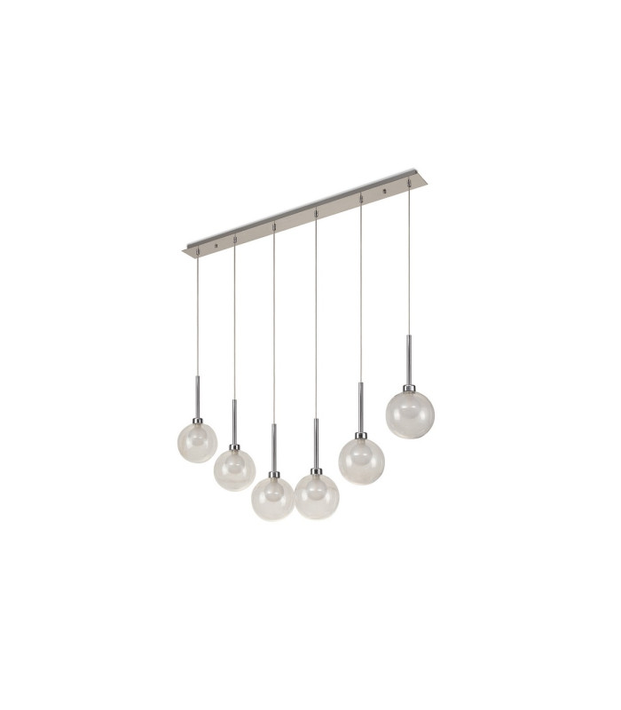 Baldwin Linear Pendant 2m 6 x G9 Polished Chrome/Clear/Frosted Type G Shade-4