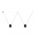 Decorative Hanging Ceiling Pendant Matt Black 2x E27 / 75cm x 200cm - 1