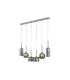 Baldwin Linear Pendant 2m 6 x G9 Polished Chrome/Chrome/Frosted Type A