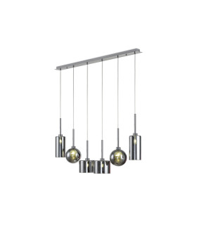 Baldwin Linear Pendant 2m 6 x G9 Polished Chrome/Chrome/Frosted Type A