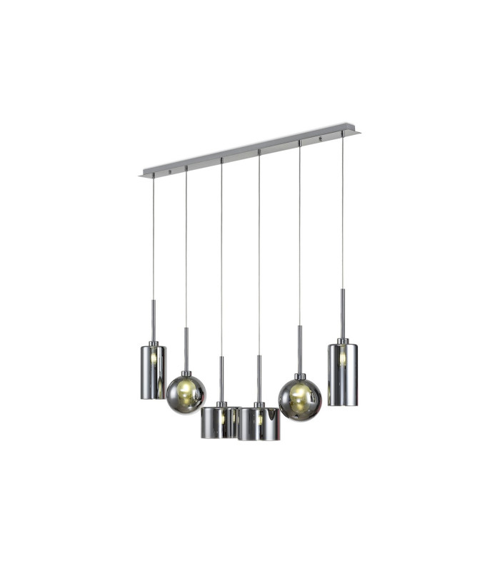 Baldwin Linear Pendant 2m 6 x G9 Polished Chrome/Chrome/Frosted Type A