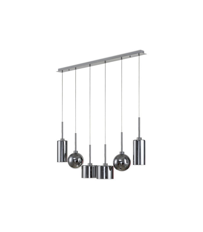 Baldwin Linear Pendant 2m 6 x G9 Polished Chrome/Chrome/Frosted Type A