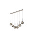 Baldwin Linear Pendant 2m 6 x G9 Polished Chrome/Chrome/Frosted Type G Shade-1