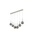 Baldwin Linear Pendant 2m 6 x G9 Polished Chrome/Chrome/Frosted Type G Shade-4