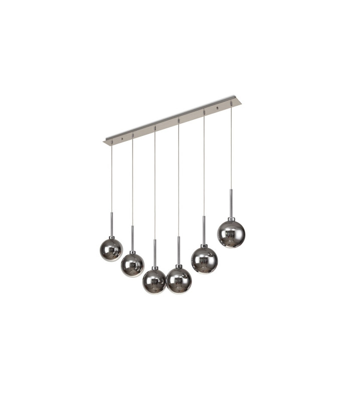 Baldwin Linear Pendant 2m 6 x G9 Polished Chrome/Chrome/Frosted Type G Shade-4