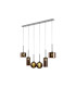Baldwin Linear Pendant 2m 6 x G9 Polished Chrome/Copper/Frosted Type A