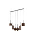 Baldwin Linear Pendant 2m 6 x G9 Polished Chrome/Copper/Frosted Type A