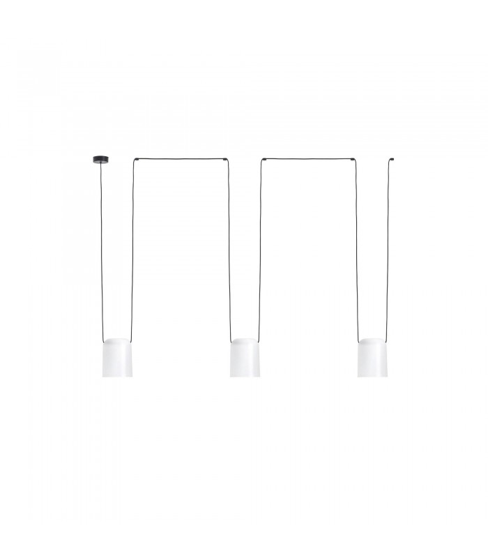 Decorative Hanging Ceiling Pendant Matt White Matt Black 3x E27 / 175cm x 600cm - 1
