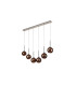 Baldwin Linear Pendant 2m 6 x G9 Polished Chrome/Copper/Frosted Type G Shade-4