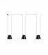 Decorative Hanging Ceiling Pendant Matt Black 3x E27 / 175cm x 600cm - 1