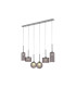 Baldwin Linear Pendant 2m 6 x G9 Polished Chrome/Smoked/Frosted Type A