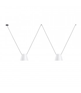 Decorative Hanging Ceiling Pendant Matt White Matt Black 3x E27 / 175cm x 600cm - 1