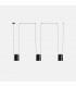 Decorative Hanging Ceiling Pendant Matt Black 3x E27 / 75cm x 300cm - 1