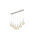 Baldwin Linear Pendant 2m 6 x G9 Polished Chrome/Cognac/Frosted Type G Shade-1