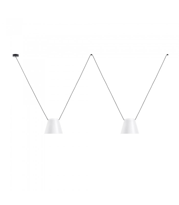 Decorative Hanging Ceiling Pendant Matt White Matt Black 3x E27 / 75cm x 300cm - 1