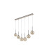 Baldwin Linear Pendant 2m 6 x G9 Polished Chrome/Cognac/Frosted Type G Shade-4