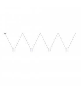 Decorative Hanging Ceiling Pendant Matt White Matt Black 4x E27 / 175cm x 800cm - 1