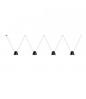 Decorative Hanging Ceiling Pendant Matt Black 4x E27 / 175cm x 800cm - 1