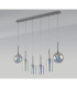 Baldwin Linear Pendant 2m 6 x G9 Polished Chrome/Iridescent/Frosted Type A
