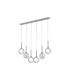 Baldwin Linear Pendant 2m 6 x G9 Polished Chrome/Iridescent/Frosted Type G Shade-1