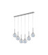 Baldwin Linear Pendant 2m 6 x G9 Polished Chrome/Iridescent/Frosted Type G Shade-4