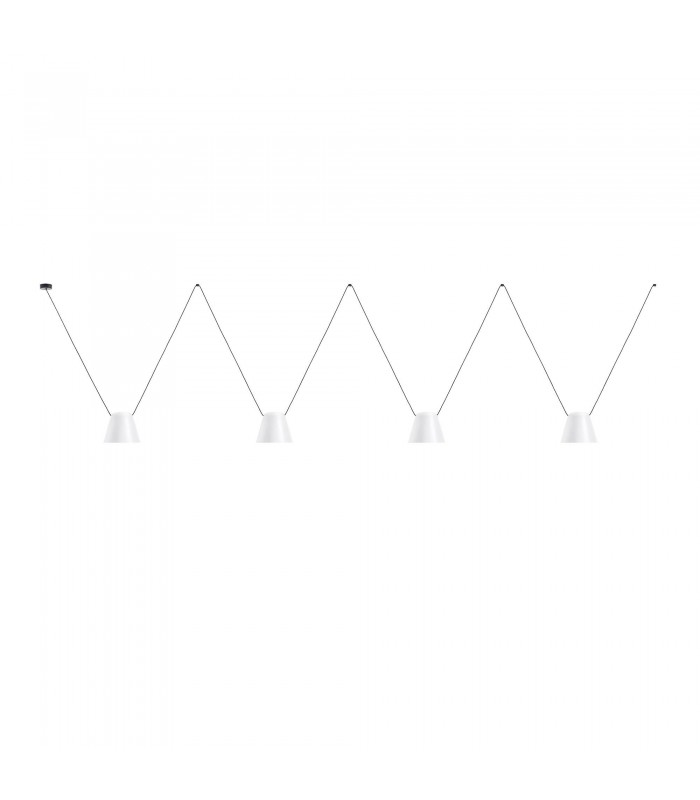 Decorative Hanging Ceiling Pendant Matt White Matt Black 4x E27 / 175cm x 800cm - 1