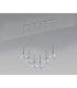 Baldwin Linear Pendant 2m 6 x G9 Polished Chrome/Iridescent/Frosted Type G Shade-14