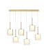 Baldwin Linear Pendant 2m 6 x G9 French Gold/Frosted/Clear Type H Shade-1