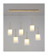 Baldwin Linear Pendant 2m 6 x G9 French Gold/Frosted/Clear Type H Shade-3