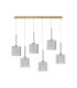 Baldwin Linear Pendant 2m 6 x G9 French Gold/Frosted/Clear Type H Shade-4