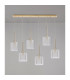 Baldwin Linear Pendant 2m 6 x G9 French Gold/Frosted/Clear Type H Shade-11
