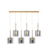 Baldwin Linear Pendant 2m 6 x G9 French Gold/Chrome/Clear Type H Shade-1